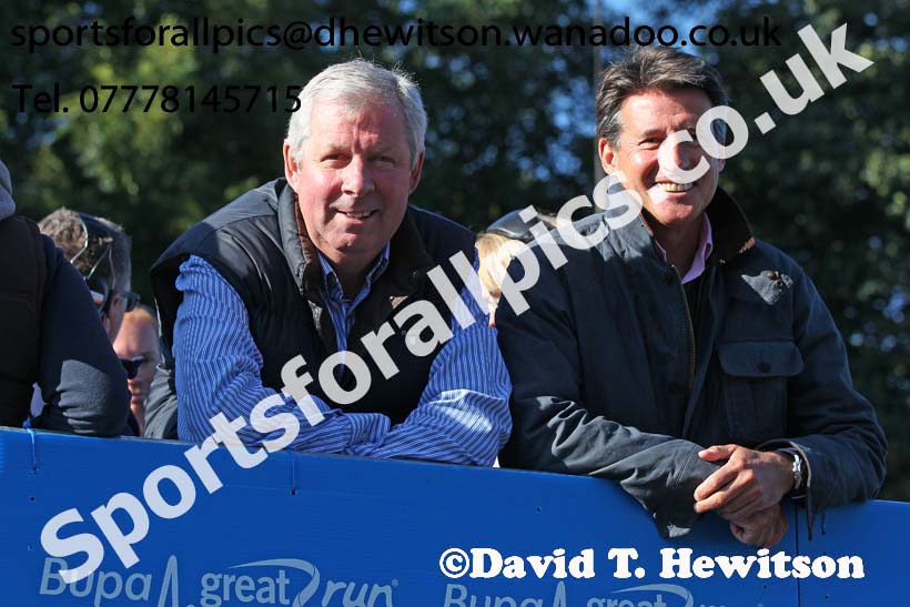 Brendan Foster and Sir Sebastian Coe before the start of theBUPA Great North Run. Photo: David T. Hewitson/Sports for All Pics
